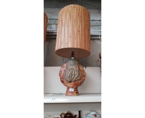 Bernard Rooke (b.1938) studio pottery table lamp, circa 1960s/1970s. 