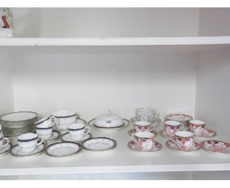 A two part Royal Crown Derby tea service and a Derby breakfast cup - varying condition