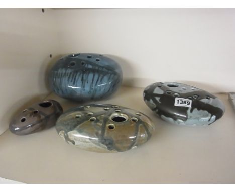 Tremaen ceramic pebble vases - all good - Largest 19cm wide