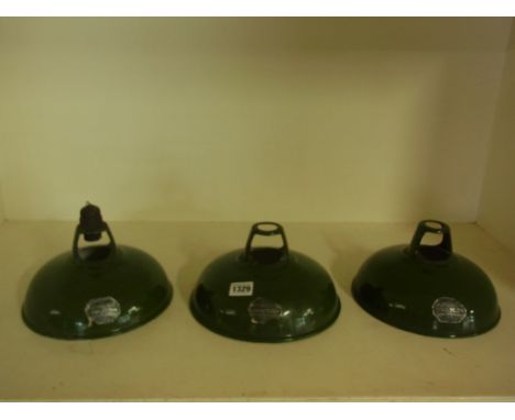 Three Retro metal ceiling lamp shades - Diameter 22cm 