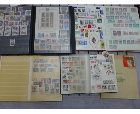 Four stamp albums - part albums and interesting First Say covers - many Olympic issues