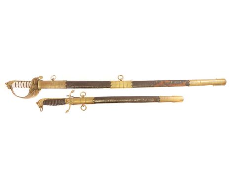 Indian made copies  of a Royal Navy Officers sword and a Midshipman's Dirk, Indian made copies of a Royal Navy Officers sword