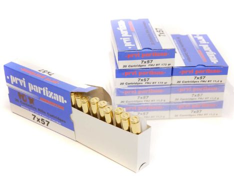 One hundred and fifty rounds of P.P.U 7x57 ammunition LICENCE REQUIRED One hundred and fifty rounds of P.P.U 7x57 ammunition,