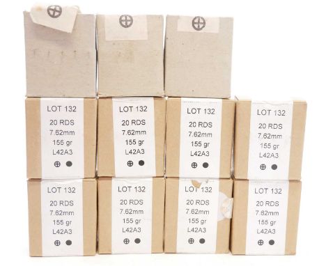 Two hundred and twenty rounds of Radway Green 7.62 ammunition LICENCE REQUIRED Two hundred and twenty rounds of Radway Green 