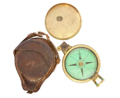 Artillery sighting compass by Elliott Bros, Artillery sighting compass by Elliott Bros, Charing Cross, London. With leather c