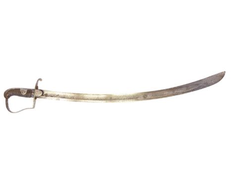 1796 pattern light cavalry trooper’s sabre,  1796 pattern light cavalry trooper’s sabre, curved fullered blade stamped Worboy