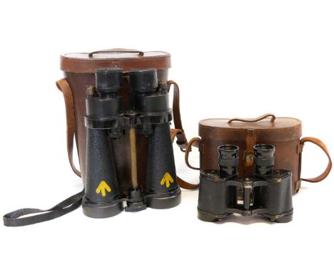 Two pairs of military binoculars Two pairs of British military binoculars, to include a Barr and Stroud 7x serial number 8561