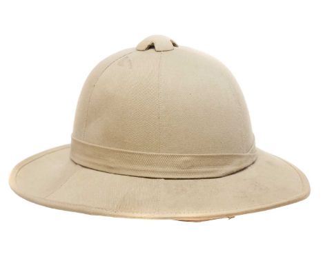Pith helmet Pith helmet, the leather liner stamped with 1942 date, broad arrow and maker's mark Failsworth Hats Ltd 7.