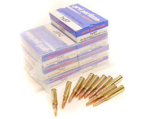One hundred and fifty rounds of P.P.U 7x57 ammunition, LICENCE REQUIRED One hundred and fifty rounds of P.P.U 7x57 ammunition