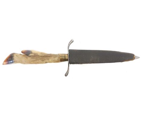 German deer foot knife German deer foot knife, single edged blade stamped with anchor mark and double 'F' initials, with scab