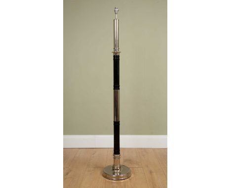 A retro Art Deco-style floor lamp, 159cm highMinor marks, dents and scratches to the paintwork of the turned stem. The lamp i