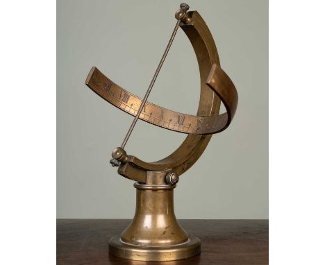 A brass equatorial sundial by Lawrence &amp; Mayo, London, 28cm highSigned to the dial edge. in good condition overall but so