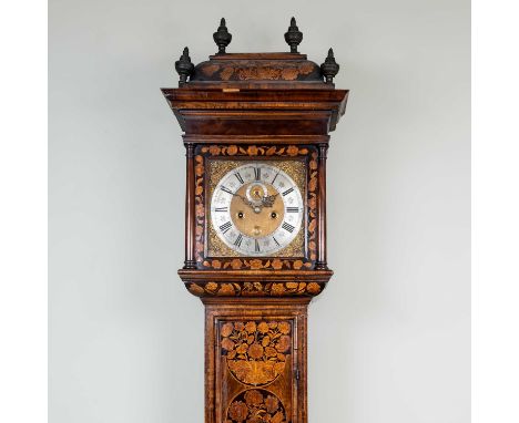 John Gordin, LondonA late 17th/early 18th century walnut eight-day longcase clock, the 11-inch square brass dial with silvere