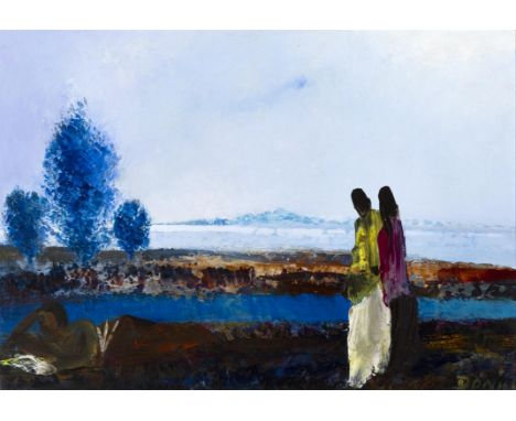 Daniel O'Neill (1920 - 1974) Solitude , Lough Neagh Oil on board, 25.4 x 35.56cm (10 x 14'') SignedProvenance: Collection of 
