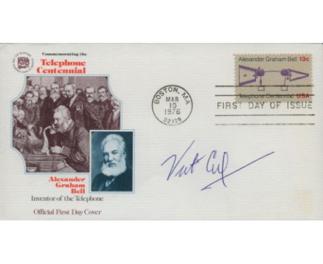Vint Cerf signed Telephone Centennial Alexander Graham Bell Official FDC PM Boston. MA Mar 10, 1976, 02109. Good condition. A