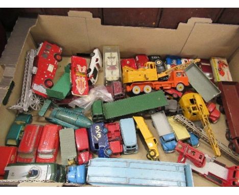 A collection of Dinky toys, including Foden lorries, fire engine, Corvette Stingray, etc.