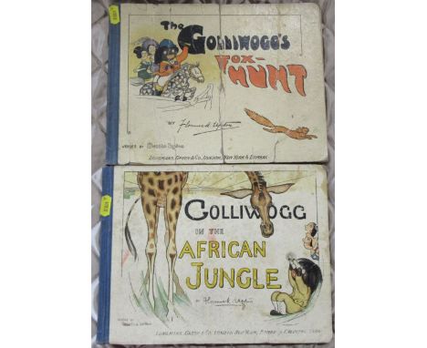 Golliwogg in the African Jungle and The Golliwogg's Fox Hunting, by Florence K Upton, verses by Bertha Upton