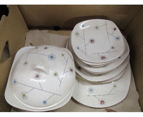 A box of Midwinter Flower Mist pattern dinner ware
