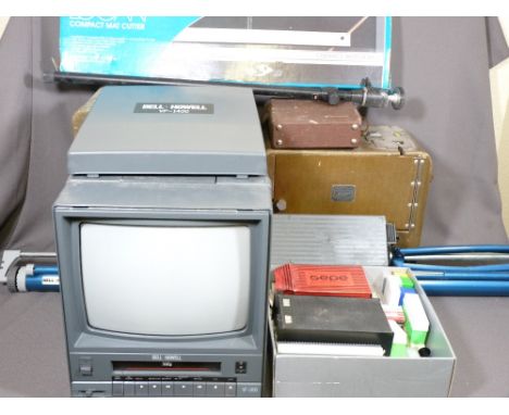 VINTAGE AUDIO &amp; VIDEO EQUIPMENT including Bell and Howell projector, BAF speaker, video/screen combi also Logan compact m