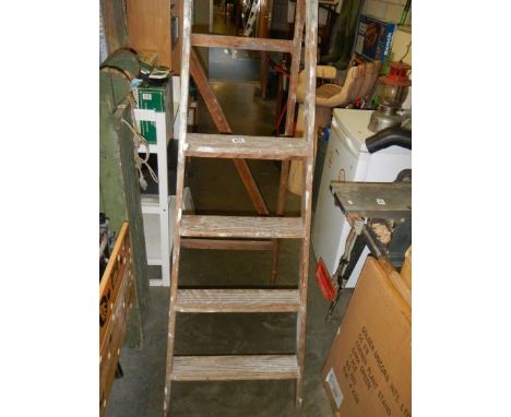 A wooden step ladder 5ft high, COLLECT ONLY.
