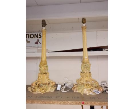 A pair of decorative table lamp bases (no shades).