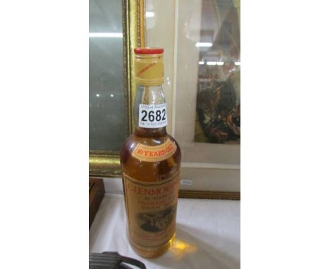 A bottle of Glenmorangie 10 yr old Highland Malt Scotch Whisky.