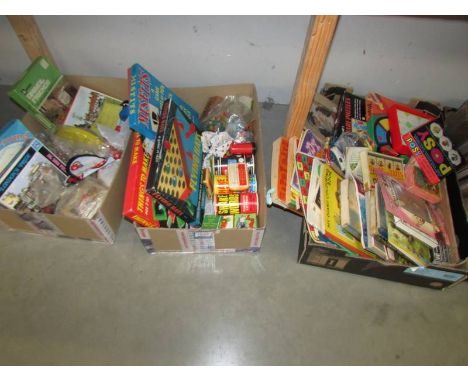 Three boxes of vintage 1960/70's games, jigsaws, playing card games etc.,