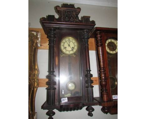 A mahogany Vienna wall clock in working order, COLLECT ONLY.