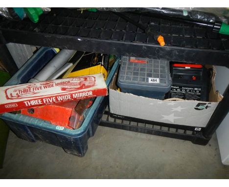 Two boxes of tools, tins etc., COLLECT ONLY.