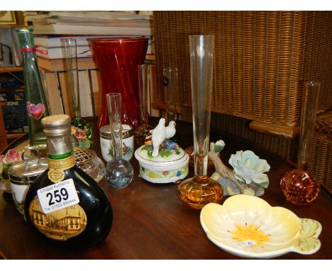 A mixed lot of vases, rose bowls including Royal Worcester etc., COLLECT ONLY.