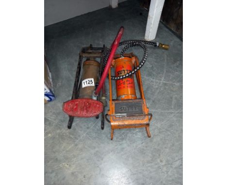 A vintage Sutty &amp; Renrut classic car foot pumps
