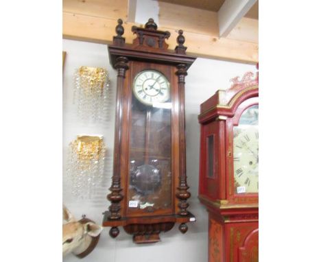 A Victorian mahogany Vienna wall clock. COLLECT ONLY.