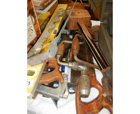 A quantity of old woodworking and other tools. COLLECT ONLY.