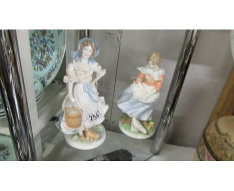 Two Royal Worcester Old Country Ways figures - A Farmer's Wife and The Milkmaid.