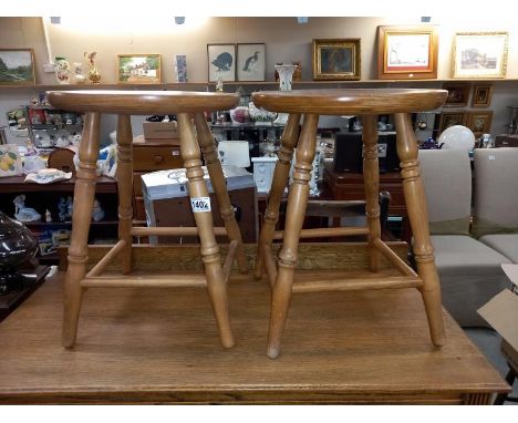 A pair of light wood stools 45cm high COLLECT ONLY