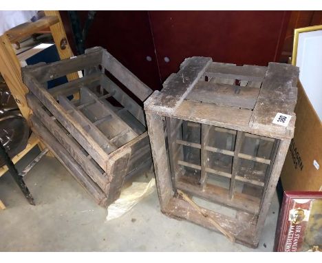 2 Vintage wooden beer crates - Whitbread and Mackerson. COLLECT ONLY.