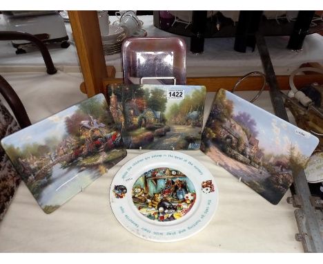 A selection of rectangular collectors plates, some rural scenes by Thomas Kinhade &amp; 1 other