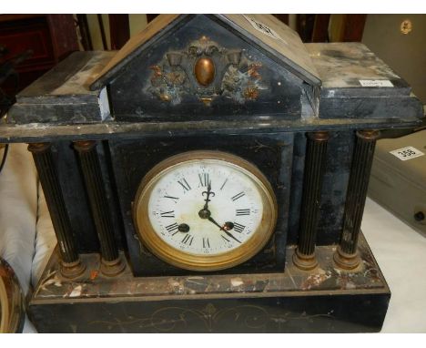 An old mantel clock for restoration,. COLLECT ONLY.