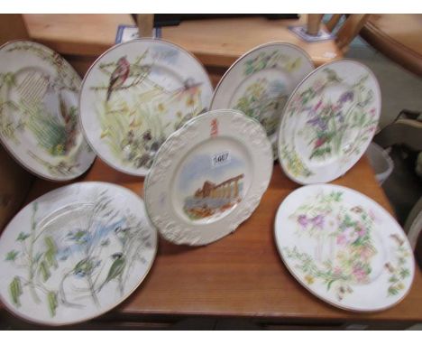 Six collector's months of the year plates (Jan-June) and a Forth Bridge plate.