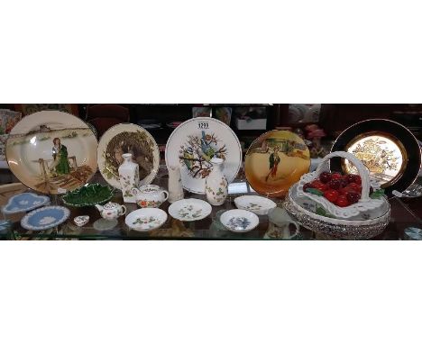 A mixed lot including collectors plates, Royal Worcester Blue Tit plate &amp; Doulton series ware etc.