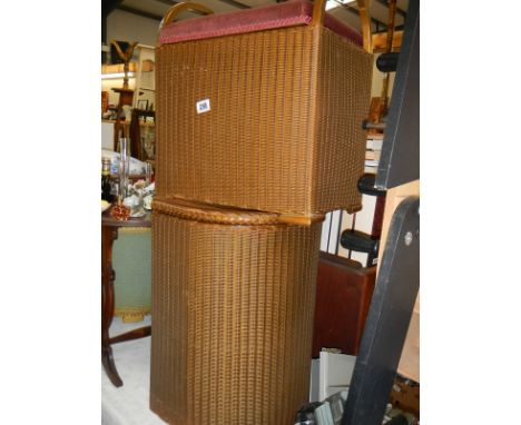 Two vintage linen bins 46 x 30 x 52cm and 40 x 30 x 54 cm, COLLECT ONLY.