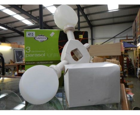 A boxed new garden parasol light, COLLECT ONLY.
