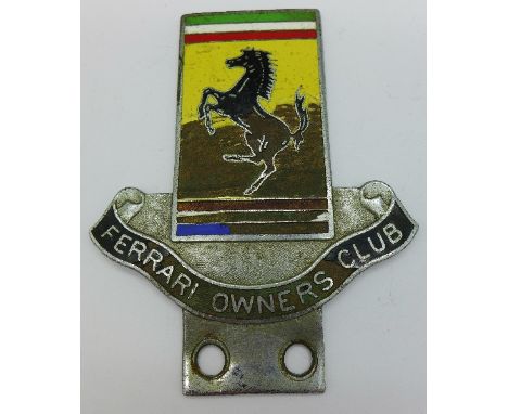 A Ferrari Owners Club badge, enamel a/f, width 6.5cm