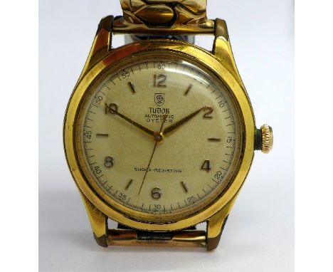 A gentleman's Tudor Oyster automatic wristwatch, case back marked 50538, 951, on an expanding Excalibur bracelet strap, the b