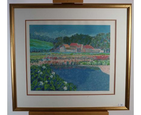 Andrew Barlier (French 20th Century, 1920-2008). Reflections, Lithograph, signed bottom right, framed, measurements 51 x 60 c