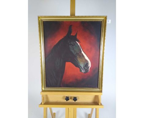 E.W. Howell (British school, 20th century), Horse portrait, signed, oil on canvas, 60 x 50cm