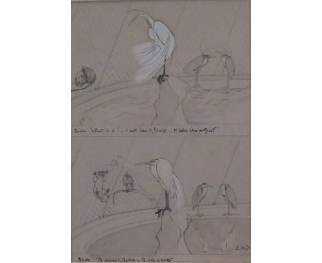 James Affleck Shepherd (1867-1946), Four framed works including Blinx and Blunda at the Zoo. "We will drop into breakfast wit