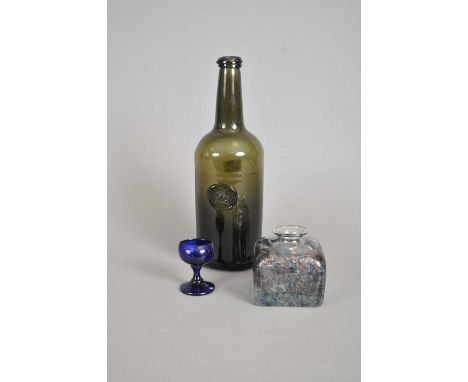 A late 18th century glass wine bottle, with Griffin seal for the Clive family of Shropshire, 27.5cm high together with Bristo