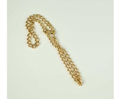 A 9ct gold double curb link bracelet, with bolt ring clasp, weight approx 24.8g