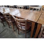 2 Square wooden tables with 4 wooden chairs